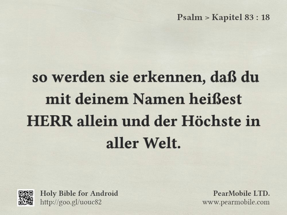 Psalm, Kapitel 83:18